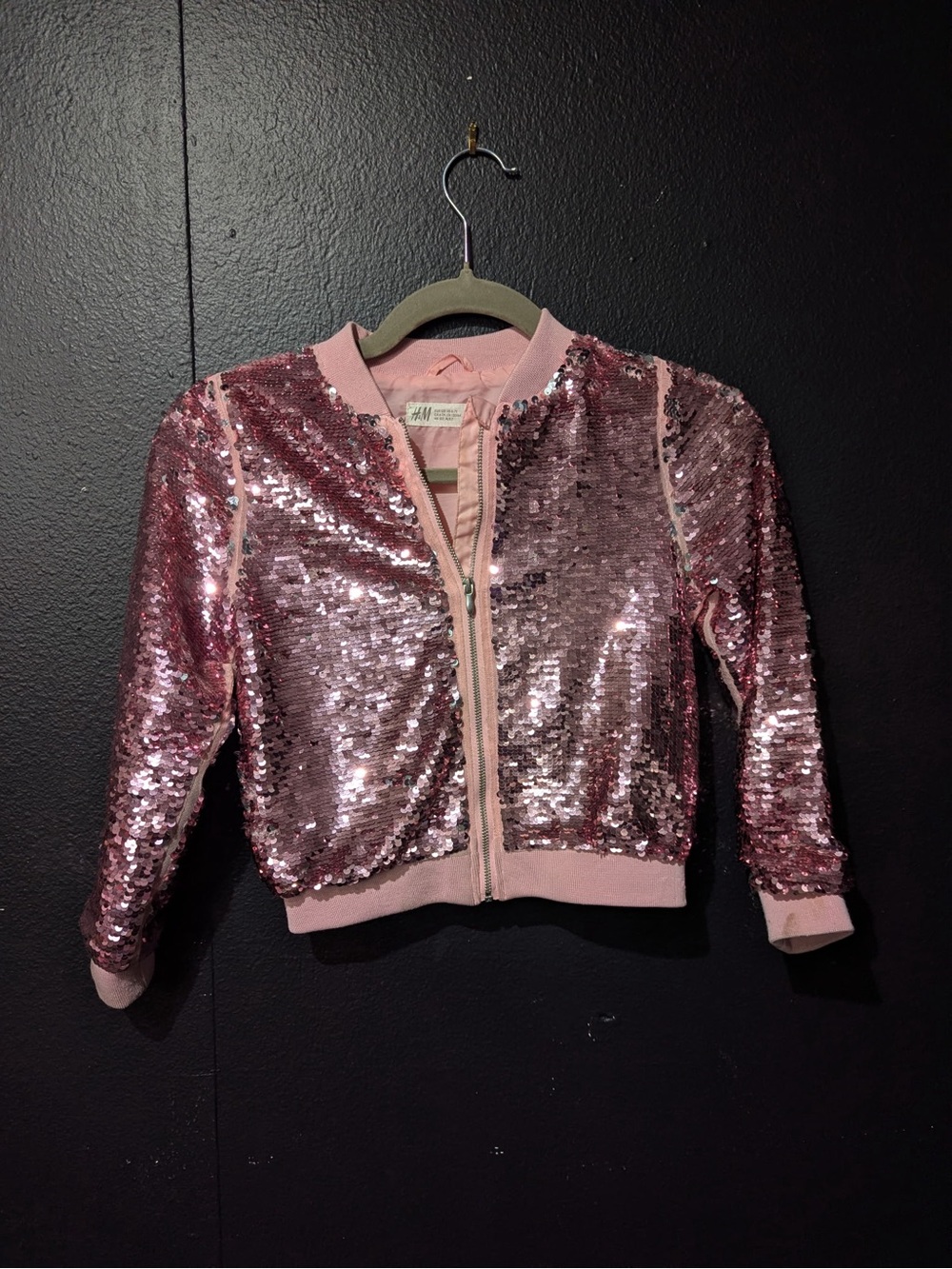 H&M Pink Sequin Bomber Jacket for Kids